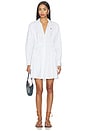 view 1 of 4 Cotton Long Sleeve Shirt Dress in White