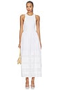 view 2 of 3 Voile Crew Neck Fit & Flare Dress in White