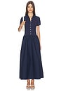 view 1 of 4 Poplin Collared Short Sleeve A Line Dresses in Newport Navy