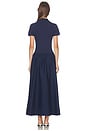 view 3 of 4 Poplin Collared Short Sleeve A Line Dresses in Newport Navy