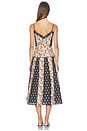 view 3 of 4 Cotton Silk V-neck Sleeveless A Line Dresses in Jeweled Floral Cream Multi