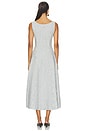 view 4 of 4 Boat Neck Sleeveless A Line Dress in Navy & White