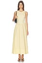 view 1 of 3 Crew Neck Sleeveless Fit And Flare Dress in Bird Yellow