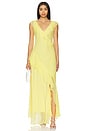 view 1 of 3 Ruffle Gown in Sunfish Yellow