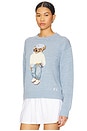 view 2 of 4 Cotton Bear Crew Neck Top in Chambray Marl
