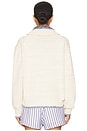 view 4 of 5 Cotton Blend Collared Top in Cream & Blue Multi