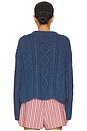 view 3 of 5 Cotton Linen Blend Pullover in Indigo & Multi