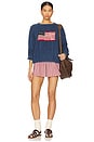 view 4 of 5 Cotton Linen Blend Pullover in Indigo & Multi