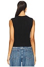view 4 of 5 Cable-Knit Cotton Cropped Vest in Polo Black
