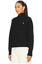 view 2 of 4 Cable-Knit Cotton Quarter-Zip Sweater in Polo Black