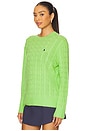 view 2 of 4 Cable Wool Cashmere Crewneck Sweater in Apple Green