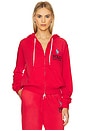 view 1 of 5 Big Pony Lightweight Fleece Zip Hoodie in Deep Orangey Red