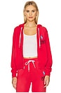 view 2 of 5 Big Pony Lightweight Fleece Zip Hoodie in Deep Orangey Red