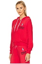 view 3 of 5 Big Pony Lightweight Fleece Zip Hoodie in Deep Orangey Red