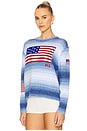 view 3 of 5 Flag Ombre Cotton Sweater in Blue