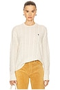 view 1 of 5 Cable Wool Cashmere Crewneck Sweater in Classics White