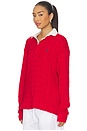 view 2 of 5 Cable Knit Cotton Rugby Shirt in Rl 2000 Red