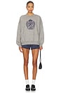 view 4 of 4 Embroidered Crest Fleece Crewneck in Dark Vintage Heather
