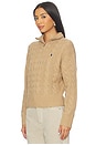 view 3 of 6 Cable Wool Cashmere Half Zip Sweater in Collection Camel Melange