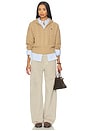 view 5 of 6 Cable Wool Cashmere Half Zip Sweater in Collection Camel Melange