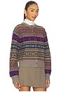view 2 of 4 Fair Isle Buttoned Cardigan in Tan Multi