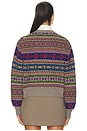 view 3 of 4 Fair Isle Buttoned Cardigan in Tan Multi
