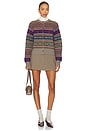 view 4 of 4 Fair Isle Buttoned Cardigan in Tan Multi
