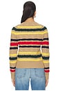 view 3 of 5 Striped Cable Wool Cashmere Cardigan in Collection Camel Melange Multi