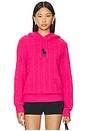 view 1 of 5 Pink Pony Wool Cashmere Hood Sweater in Wild Raspberry