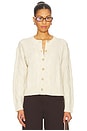 view 1 of 4 Cable Knit Wool Cashmere Cardigan in Authentic Cream
