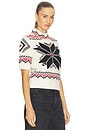view 2 of 4 Snowflake Mockneck Short Sleeve Sweater in Authentic Cream Multi