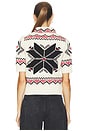 view 3 of 4 Snowflake Mockneck Short Sleeve Sweater in Authentic Cream Multi