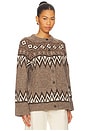 view 2 of 4 Fair Isle Wool Blend Cardigan in Mushroom Multi