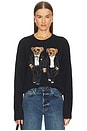 view 1 of 4 Ralph & Ricky Bear Crewneck Sweater in Polo Black Multi