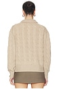 view 3 of 4 Cable Wool Cashmere Polo Collar Sweater in Dark Almond Marl