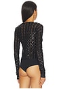 view 4 of 6 Cable Sequin Mesh Bodysuit in Polo Black