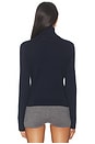 view 3 of 5 Pima Cotton Shrunken Long Sleeve Turtleneck Pullover in Hunter Navy