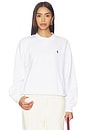 view 1 of 5 Arctic Fleece Knit Long Sleeve Crew Neck Sweatshirt in White