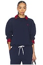 view 1 of 5 Arctic Fleece Knit Long Sleeve Crew Neck Sweatshirt in Cruise Navy