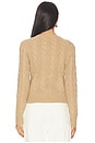 view 3 of 5 Cable Knit Wool Cashmere Cardigan in Camel Melange