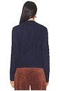view 3 of 5 Cable Knit Wool Cashmere Cardigan in Hunter Navy