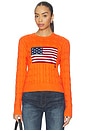view 1 of 5 Cotton Crewneck Pullover Sweater in Sailing Orange