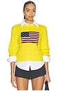view 1 of 6 Cotton Crewneck Pullover Sweater in Lemon Crush