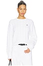 view 1 of 5 Long Sleeve Crew Pullover Sweater in White