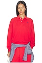 view 1 of 5 Island Fleece Polo Sweatshirt in Bright Hibiscus