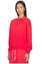 view 2 of 5 Island Fleece Polo Sweatshirt in Bright Hibiscus