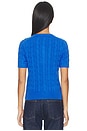 view 3 of 5 Cotton Short Sleeve Cardigan Sweater in Gala Blue