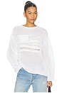 view 1 of 4 Cotton Blend Crew Neck Pullover Sweater in White Multi