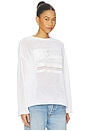 view 2 of 4 Cotton Blend Crew Neck Pullover Sweater in White Multi