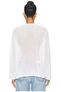 view 3 of 4 Cotton Blend Crew Neck Pullover Sweater in White Multi